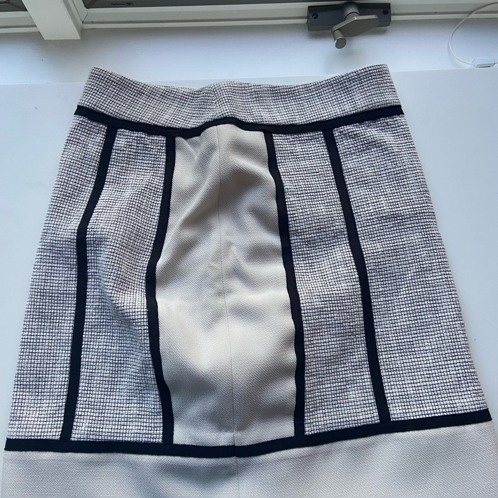 Ann Taylor Black and White Mini Skirt Petite